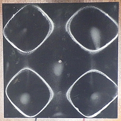 One square node at each corner, each with its sides at 45 degrees to the edges.